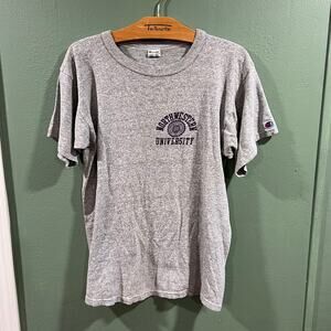 Vintage Champion Northwestern University T Shirt Gray College Tee M